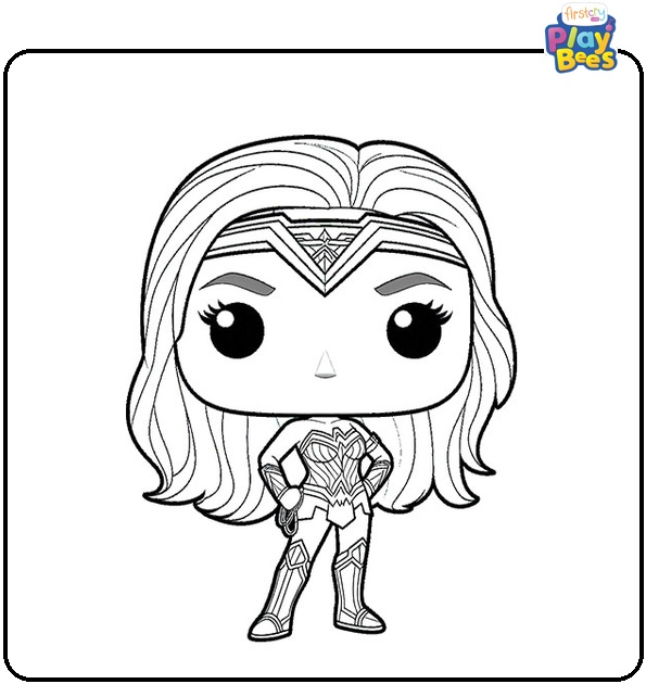 Funko Pop Wonder Woman Coloring Page