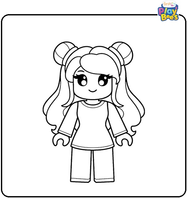 Girl Roblox Character Coloring Page