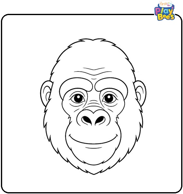 Gorilla Face Coloring Page