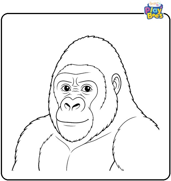 Gorilla Portrait Coloring Page