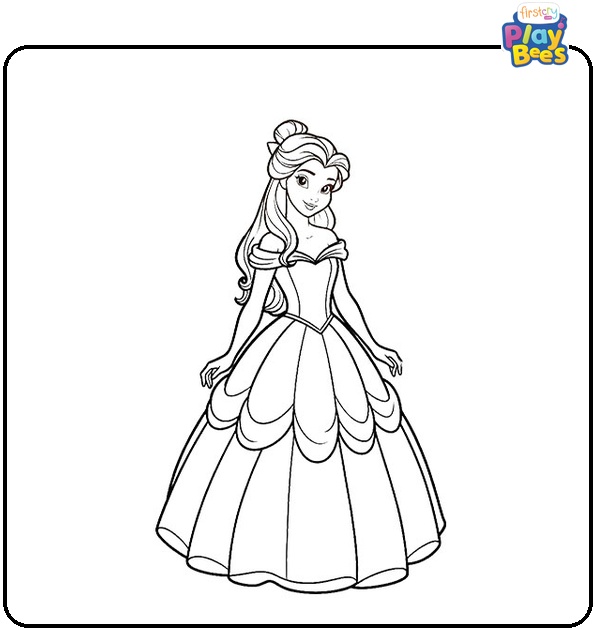 Happy Belle Coloring Page Happy Belle Coloring Page