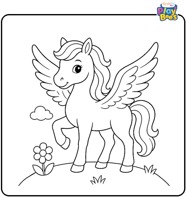 Harmonious Pegasus Coloring Page Harmonious Pegasus Coloring Page