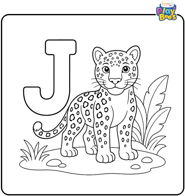 J is for Jaguar Coloring Page