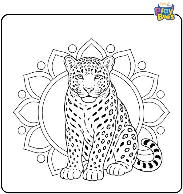 Jaguar Mandala Coloring Page