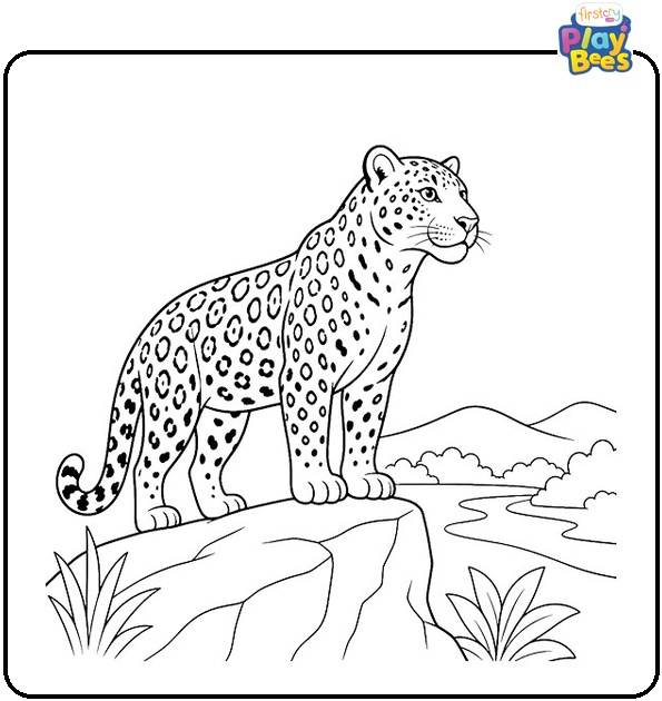 Jaguar Watching Territory Coloring Page