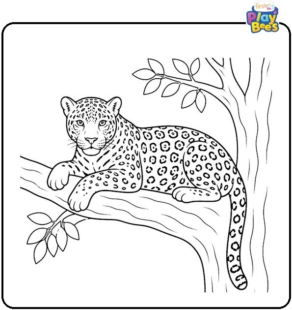Jaguar on the Tree Coloring Page