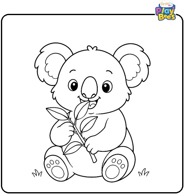 Koala Eating Leaves Coloring Page Koala Eating Leaves Coloring Page