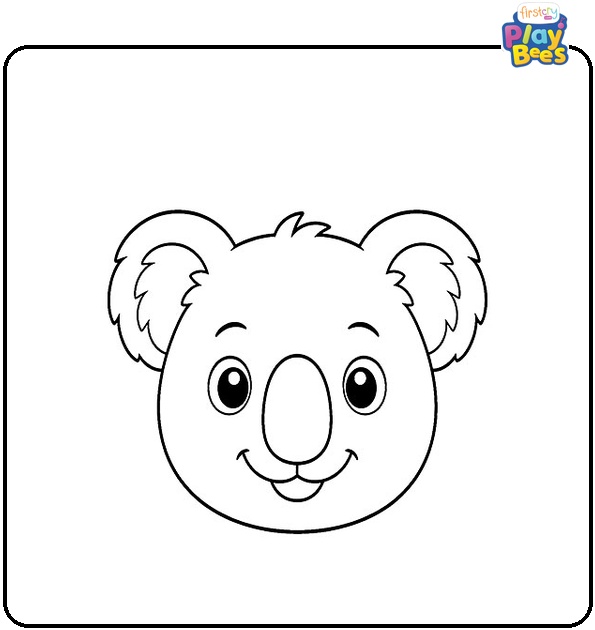 Koala Face Coloring Page Koala Face Coloring Page