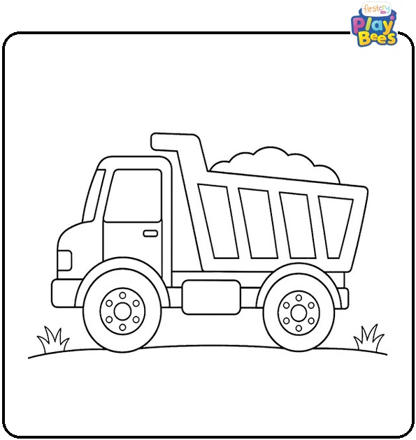 Simple Dump Truck Coloring Page