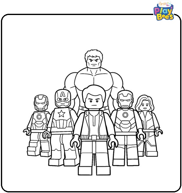 Lego Avengers Colouring Page