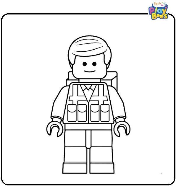 Lego Emmet Colouring Page
