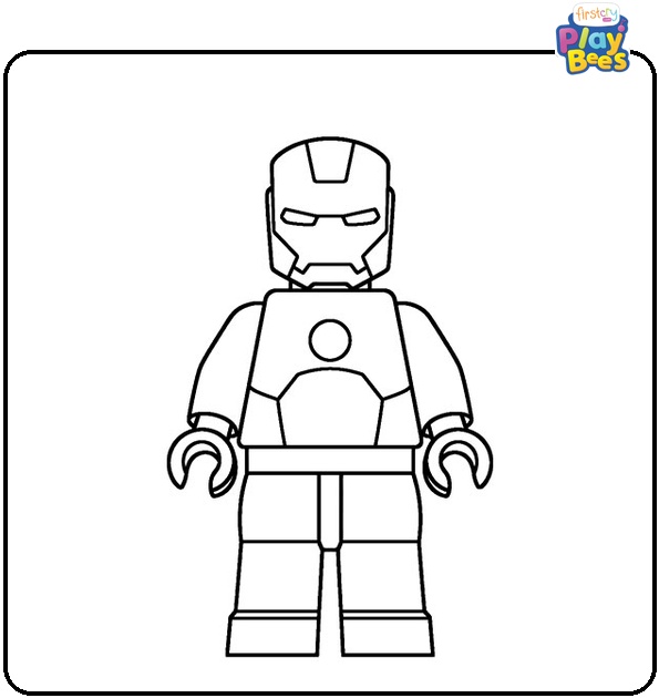 Lego Iron Man Colouring Page