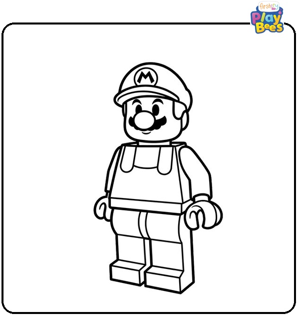 Lego Mario Colouring Page