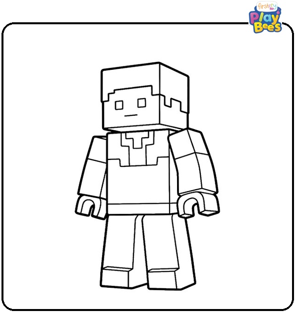 Lego Minecraft Colouring Page