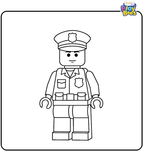 Lego Police Colouring Page