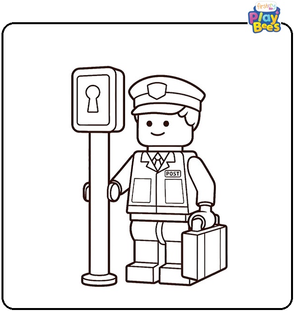 Lego Postman Colouring Page
