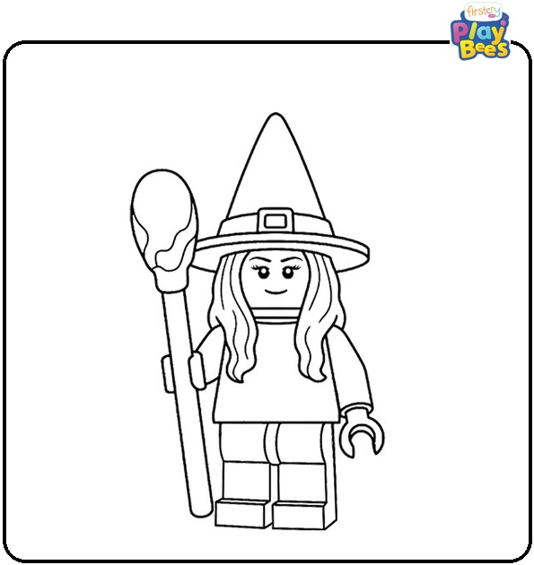 Lego Witch Colouring Page