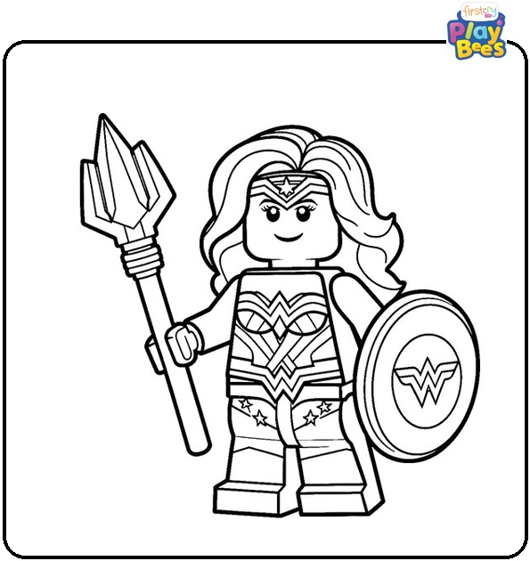 Lego Wonder Woman Coloring Page