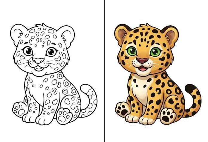 Leopard Coloring Pages – Free Printable Worksheets & Pictures