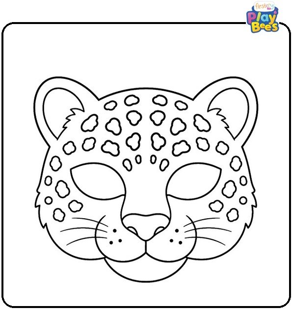 Leopard Mask Coloring Page Leopard Mask Coloring Page
