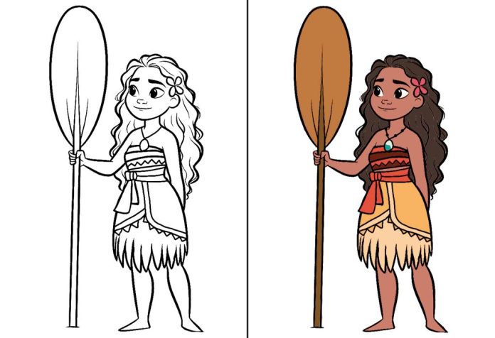 Moana Coloring Pages – Free Printable Worksheets & Pictures