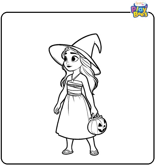 Moana Halloween Witch Colouring Page Moana Halloween Witch Colouring Page