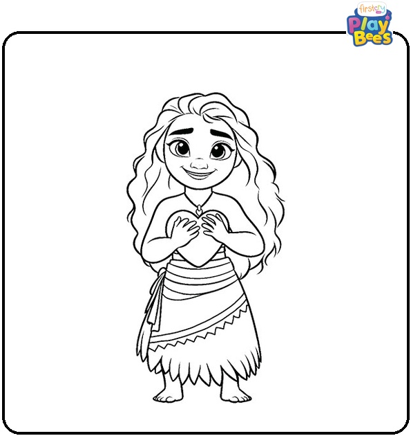 Moana Holding The Heart of Te Fiti Stone Colouring Page Moana Holding The Heart of Te Fiti Stone Colouring Page