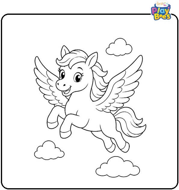 Pegasus Flying Coloring Page Pegasus Flying Coloring Page
