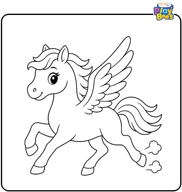 Pegasus Galloping Coloring Page Pegasus Galloping Coloring Page