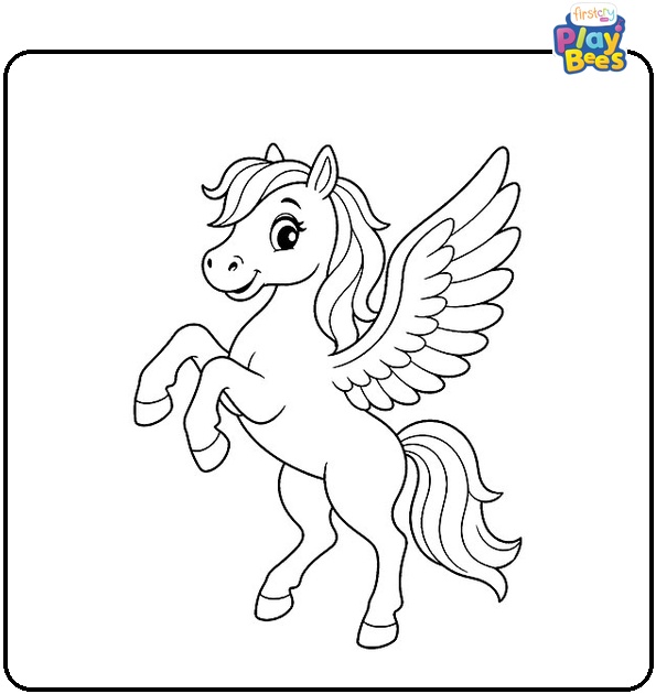 Pegasus Rearing Coloring Page Pegasus Rearing Coloring Page