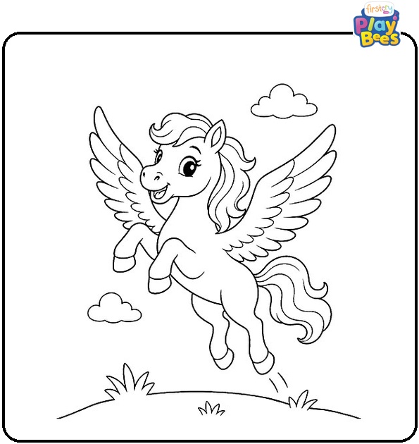 Pegasus Taking Flight Coloring Page Pegasus Taking Flight Coloring Page