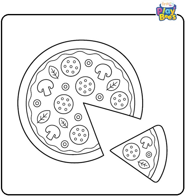 Pizza Missing a Slice Coloring Page