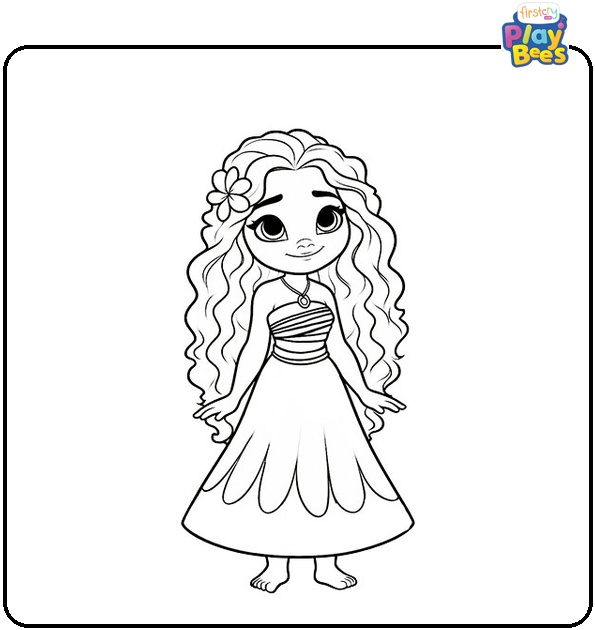 Princess Moana Colouring Page Princess Moana Colouring Page