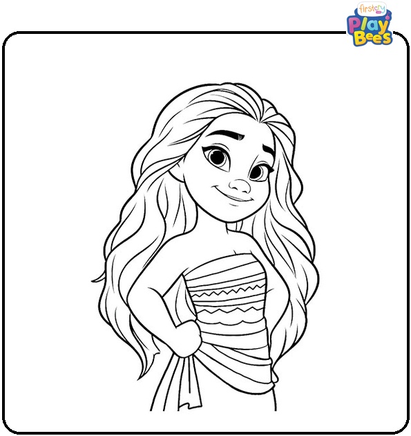 Princess Moana Portrait Colouring Page Princess Moana Portrait Colouring Page
