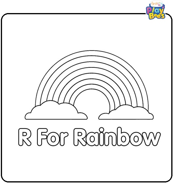 R for Rainbow Coloring Page