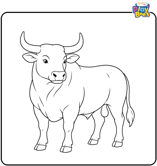 Realistic Bull Coloring Page