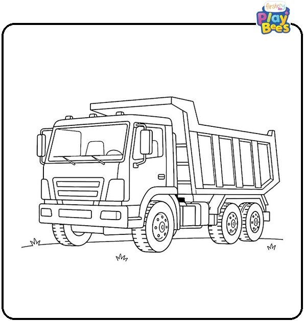 Realistic Dump Truck Coloring Page