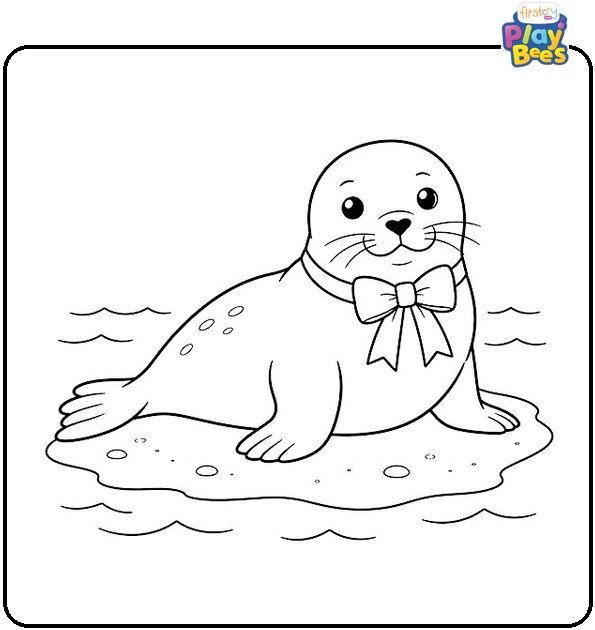 Ribbon Seal Coloring Page