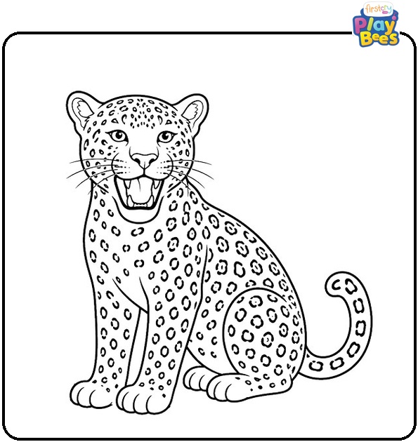 Roaring Leopard Coloring Page Roaring Leopard Coloring Page