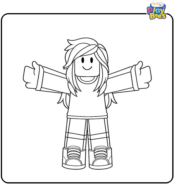 Roblox Girl Spreads Arms Coloring Page