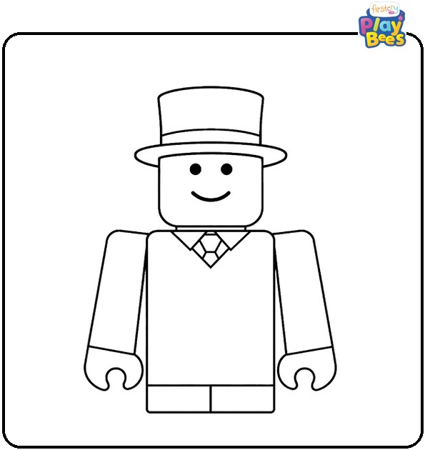 Roblox Man in the Square Hat Coloring Page