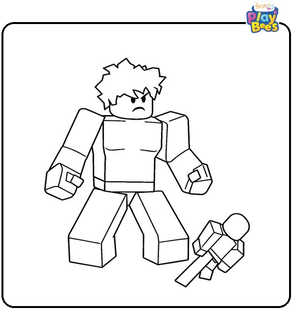 Roblox Noob Fight Coloring Page