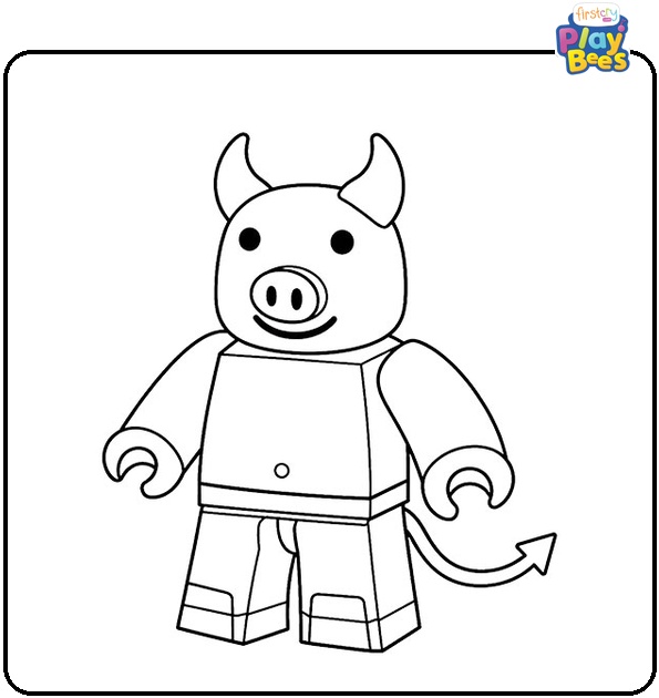Roblox Piggy Devil Coloring Page