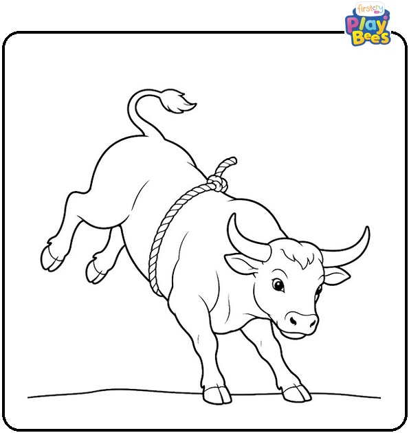 Rodeo Bull Coloring Page