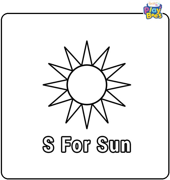 S is for Sun Coloring Page S is for Sun Coloring Page