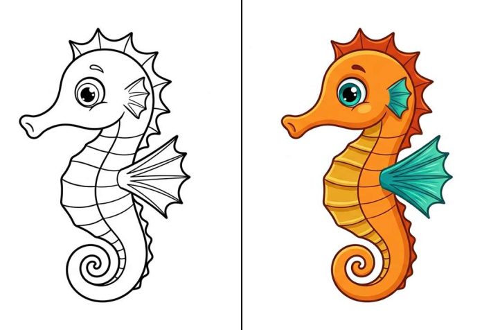 Seahorse Coloring Pages – Free Printable Worksheets & Pictures