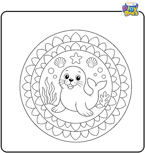Seal Mandala Coloring Page