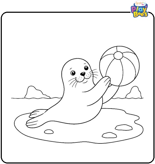 Seal with Ball Coloring Page