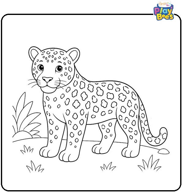 Simple Jaguar Coloring Page