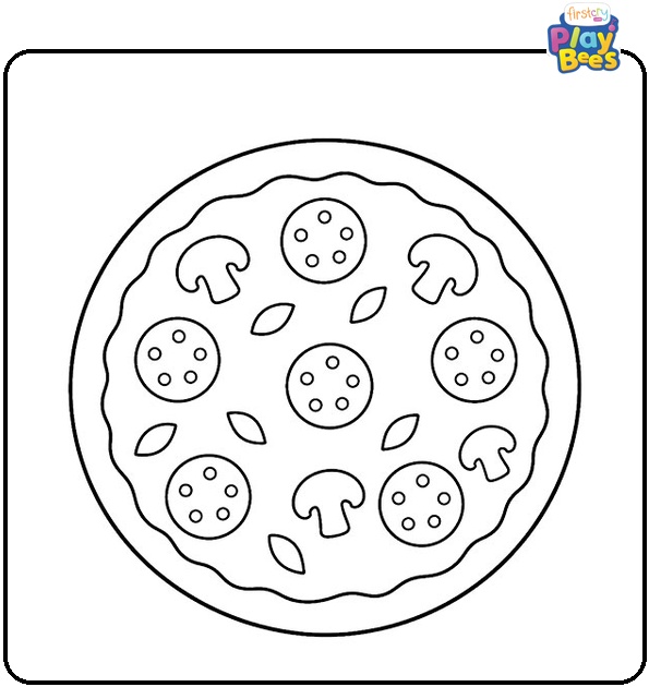 Simple Pizza Outline Coloring Page
